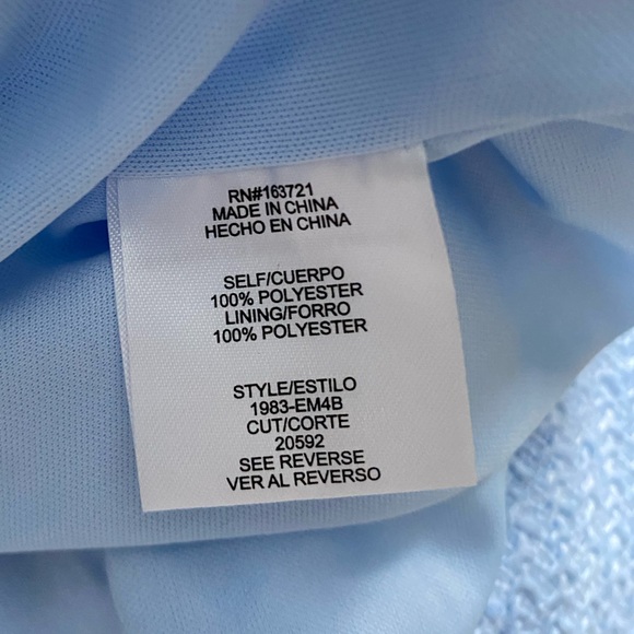 Bebop Baby Blue Tweed Coquette Preppy Academia Button Down Mini Dress size L - Picture 7 of 7